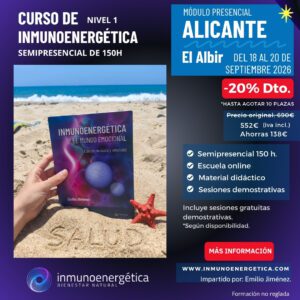 PROMOCIÓN Curso de inmunoenergética (Nivel 1) semipresencial de 150 horas. EN ALICANTE inmunoenergética®