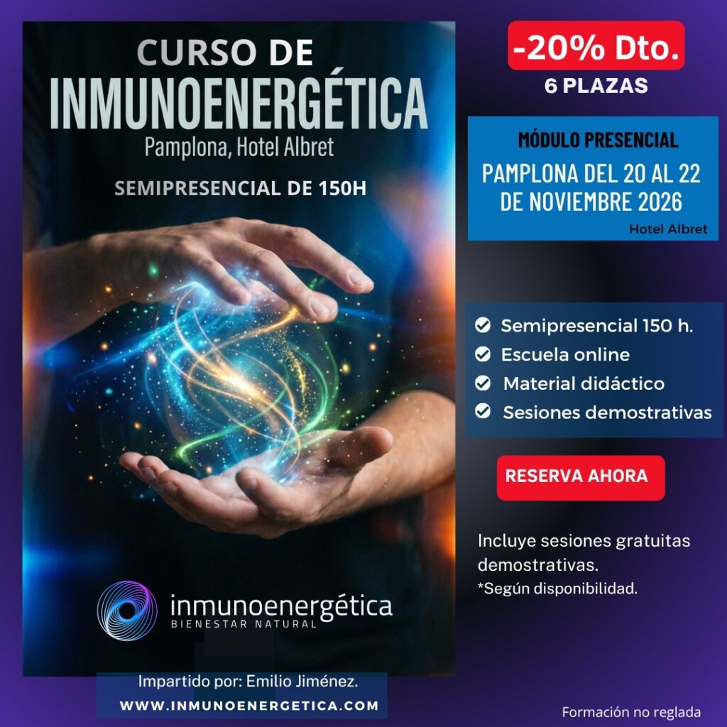 PROMOCIÓN Curso de inmunoenergética (Nivel 1) semipresencial de 150 horas. Formación en la técnica, inmunoenergética®