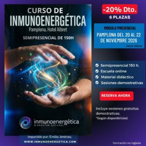 PROMOCIÓN Curso de inmunoenergética (Nivel 1) semipresencial de 150 horas. Formación en la técnica, inmunoenergética®